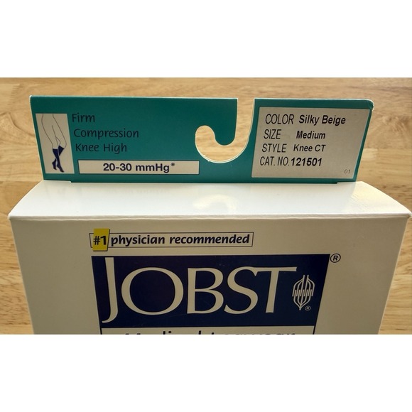 Jobst Firm Compression Knee High MEDIUM Silky Beige 20-30mmHg - 2 Pairs - 121501 - Picture 5 of 6